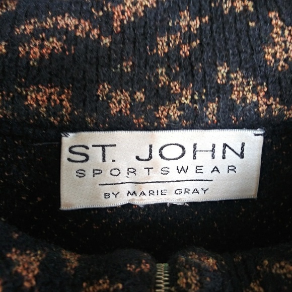 St. John Knit Collection Leopard Print Top Sweater - Picture 5 of 8